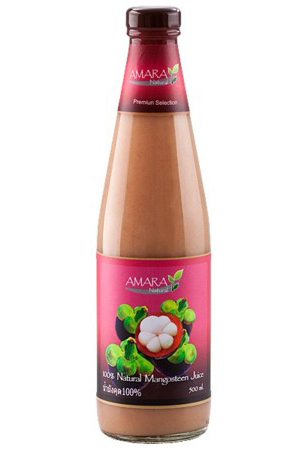 Flasche mit Mangostan Püree